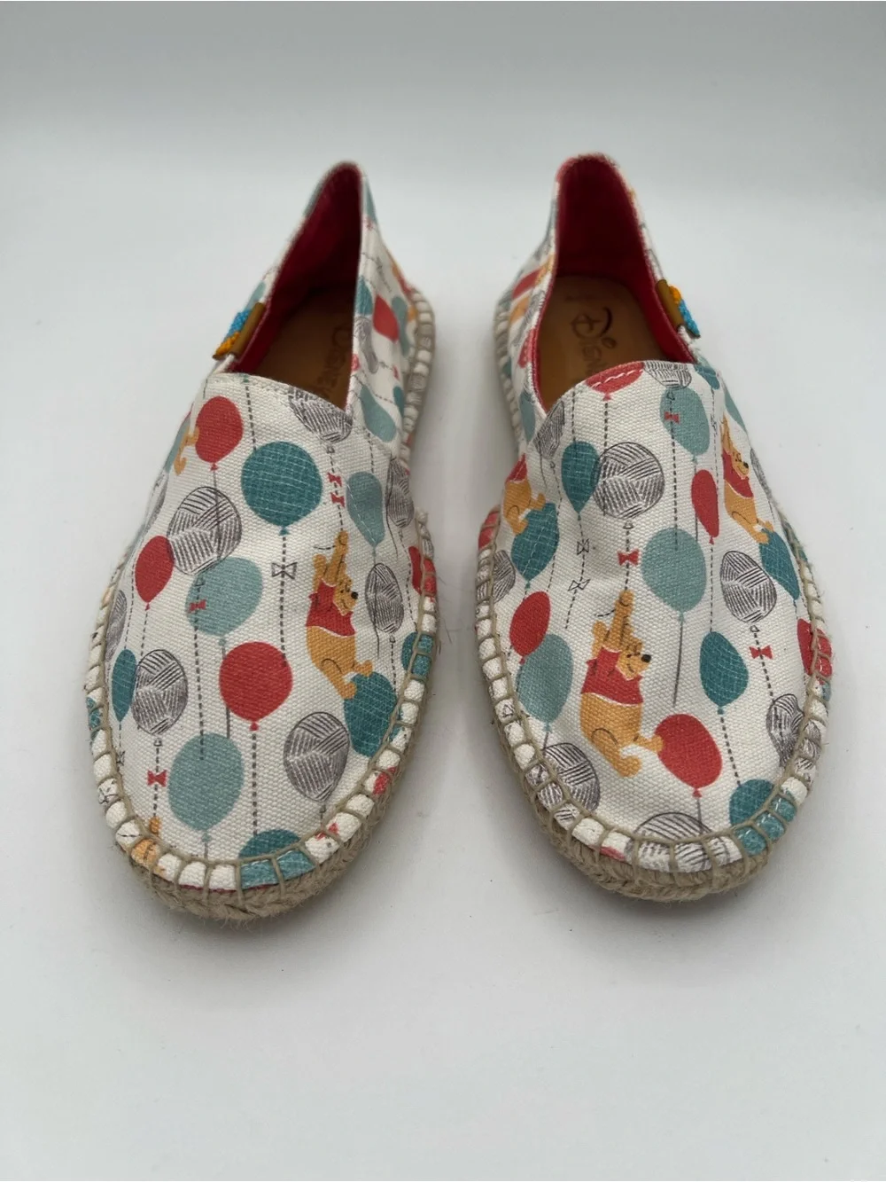 UBUNTU Disney Winnie The Pooh Canvas Slip On Espadrille Size 10.5 Balloon Print